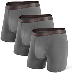 Lot de 3 boxers en fibre de bambou pour homme avec poches séparées.