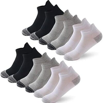 Budermmy Chaussettes pour homme et femme 6 ou 12 paires de chaussettes de sport en coton respirantes