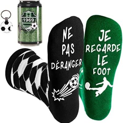 Chaussettes de football Voqeen, chaussettes amusantes unisexes, imprimées Ne pas déranger, je regarde le football, cadeaux d'anniversaire pour les fans de football et les joueurs de football