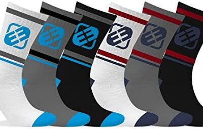 Chaussettes de sport élastiques pour homme - Lot de 6 - Collants pour homme, tennis, support antidérapant