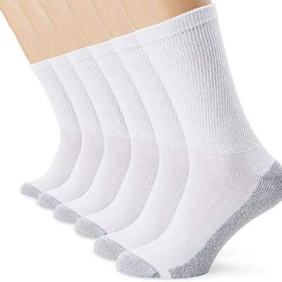 Dim Ecodim Chaussettes de sport antichocs pour homme x6, blanc/gris, tailles 40-45, lot de 6