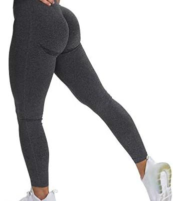 Legging de Sport Femme avec Poches - Leggings de Sport Courts avec Fonction Abdominale Imprimé Opaque Leggings Élastiques Slim Fit Bas de Jogging Femme Leggings de Sport en Coton Femme Gris