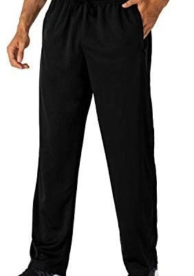 Butrends Pantalon de jogging pour homme Pantalon de course léger avec poches zippées Pantalon de survêtement Taille élastique Pantalon de survêtement à fond ouvert