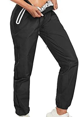 KUMAYES Pantalon de survêtement pour femme Sauna de sport Pantalon Slim Fit Pantalon de survêtement plat avec poches Fitness