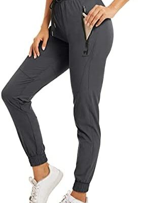 KEFITEVD Pantalon de sport léger pour femme Pantalon de sport à séchage rapide Pantalon de yoga respirant avec poches zippées