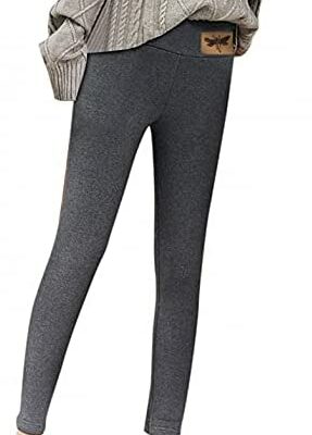 ZEELIY Leggings thermiques pour femmes Pantalons d'hiver doublés de peluche Épaissie laine de cachemire Leggings minces Pantalon chaud doublé en polaire Pantalon de survêtement épaissi