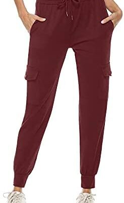 iClosam Pantalon de survêtement en coton pour femme, pantalon de jogging pour femme, parfait pour la course à pied et l'entraînement de fitness S-XXL