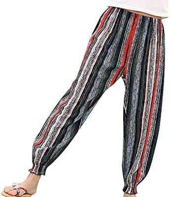 Pantalons de yoga Leggings de sport extensibles Pantalons Boho Pantalons imprimés pour femmes Bloomers Beach Lounge Pants Pantalons en similicuir noir