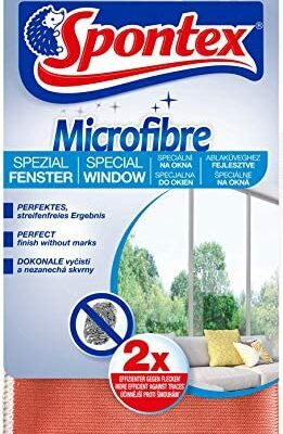 Linge spécial fenêtre en microfibre Spontex - Idéal pour les surfaces vitrées sans traces - Nettoyage efficace sans produits chimiques - 30 x 30 cm