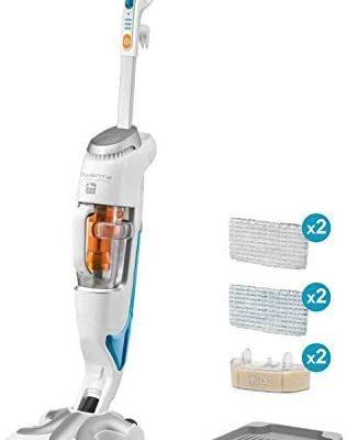 Nettoyeur vapeur Rowenta Clean & Steam Gain de temps avec la vapeur lors du nettoyage et de l'aspiration Nettoyage parfait en 30 secondes sans détergent RY7557WH