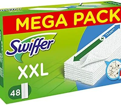 Swiffer XXL Mega Pack 48 lingettes antibactériennes, dissout, absorbe et capture la saleté, multi-surfaces