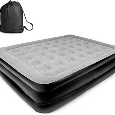 Matelas pneumatique pour 2, canapé-lit avec pompe électrique intégrée, flocage doux et confortable (212x157x52cm)