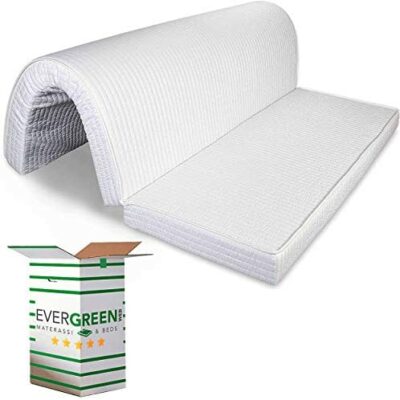 Matelas canapé Evergreenweb 140x190 cm banquette lit BZ hauteur 12 cm, revêtement blanc anallergique, matelas d'appoint pliable en mousse