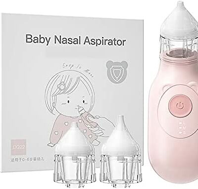 Aspirateur nasal pour bébés, aspirateur nasal électrique pour tout-petits avec 3 modes, nettoyeur de nez profond booger/mucus/morve pour les essentiels du nouveau-né, rose