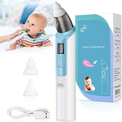 URAQT Aspirateur nasal pour bébé, Mouche électrique pour bébé, Aspirateur nasal électrique, Nettoyeur de nez pour bébé, Aspirateur nasal automatique pour bébé, Rechargeable