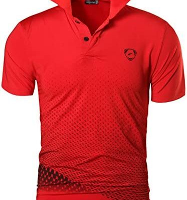 Jeanianian Polo de sport à manches courtes pour homme à séchage rapide LSL195