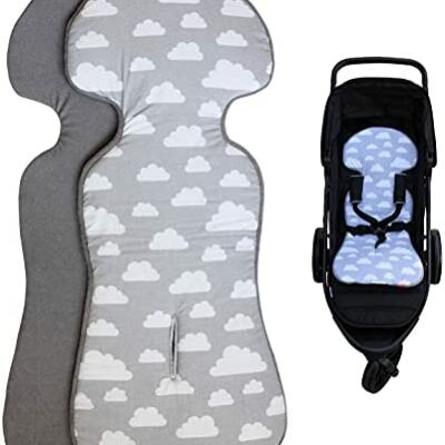 ByBoomBasics Coussin de siège pour bébé 77 x 32 cm, Bords en coton et éponge, Pour nacelles, sièges auto (par exemple Maxi-Cosi, Britax-Römer, Cybex), poussettes, poussettes, remorques de vélo - Fabriqué en UE