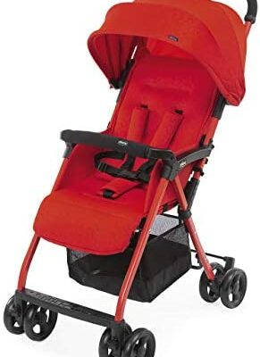 Chicco OHlalà 3 Poussette de Marche Bébé Ultralégère, compacte, pliable, inclinable, de la naissance à 15kg, avec grand panier, y compris habillage pluie et toit rétractable - Rouge Passion