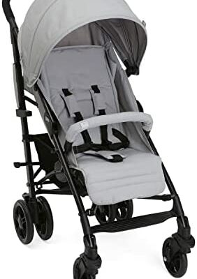 Poussette Chicco Liteway 4 avec cadre en aluminium léger - Pliage compact - 0-22 kg - Limite de poids 25 kg - Poignées rembourrées - Dossier 4 positions - Repose-jambes - Dessus réglable - Gris