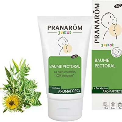 Pranarôm Junior Baume Pectoral aux Huiles Essentielles Bio, 50 ml