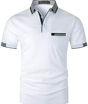 GHYUGR Polo à manches courtes pour homme T-shirt décontracté Slim Fit Contrast Top S-XXL