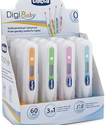 Chicco Digi Baby Thermomètre numérique pédiatrique 3 en 1, couleurs aléatoires