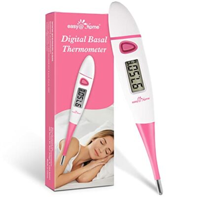 Thermomètre basal numérique Suivi de l'ovulation : Thermomètre TBC Easy@Home pour la prédiction de la fertilité - Thermomètre basal Suivi précis de la température avec l'application Premom Rose