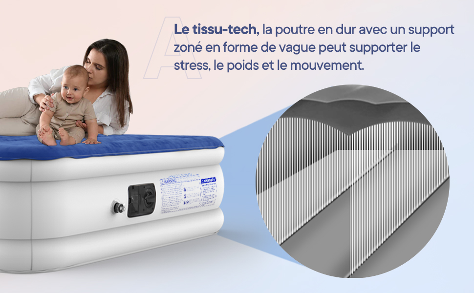 Matelas pneumatique pour lit enfant gonflable avec couette