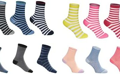 SG S.GIGEL 12 paires de chaussettes pour enfants garçons filles chaussettes pour enfants en coton à proportion élevée différents styles/taille 23-26, 27-30, 31-34, 35-38