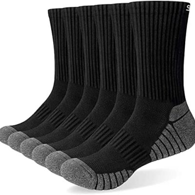 TANSTC Chaussettes de sport antidérapantes pour homme et femme, 6 paires de chaussettes de randonnée respirantes et antidérapantes pour le football, le basket-ball, le cyclisme, la randonnée, le fitness