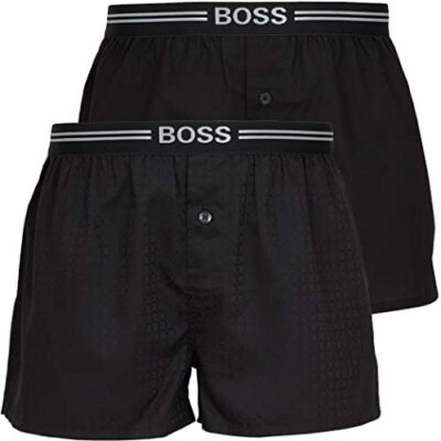 BOSS 2P Boxer Shorts EW Logo Taille Pantalon de pyjama en coton pour homme Lot de 2