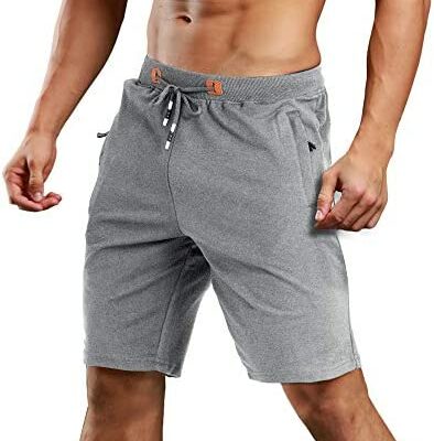 MAGCOMSEN Short de sport pour homme Pantalon de survêtement en coton léger Pantalon de survêtement Pantalon long Short décontracté Été Zip Bermuda Short