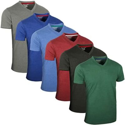 FULL TIME SPORTS® Tech 4-6 Pack FTS-639-650 T-shirts assortis décontractés à manches courtes et longues à col en V