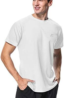 MeetHoo T-shirt anti-UV pour homme avec protection solaire UPF 50+ Protection solaire à manches courtes Top Surf Running Sweat-shirt