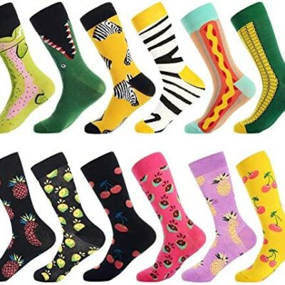 BONANGEL Chaussettes Fantaisie Homme Lot de Chaussettes Homme Coton, Multicolore Chaussettes, Cadeau Homme Taille Unique Multicolore