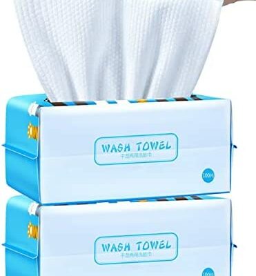 ChenTaid Mouchoirs en papier jetables, 100 % coton non tissé, mouchoirs en coton humides et secs, soins pour bébé, pour peaux sensibles (lot de 2 - 200 feuilles)