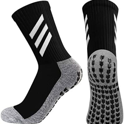 KTUEOV Chaussettes de Sport Antidérapantes, 2 Paires Chaussettes de Football Anti-Transpiration Respirantes Chaussettes de Sport Homme Femme Coton 38/46 Convient pour Rugby, Basketball, Tennis, Football