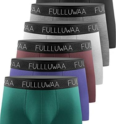 Fullluwaa Boxer Briefs (Lot de 6) Slip en coton pour homme Fit Torso Briefs