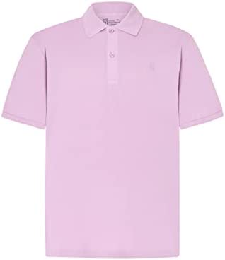 El Búho Nocturno - Polo uni classique pour homme, raquette de golf sans poche - 100 % coton piqué