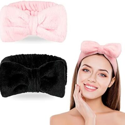 KroY PecoeD Bandeau de maquillage, bandeau nœud femmes Spa bandeau yoga exercice douche bandeau, shampooing bandeau élastique cheveux bandeau pour filles dames visage