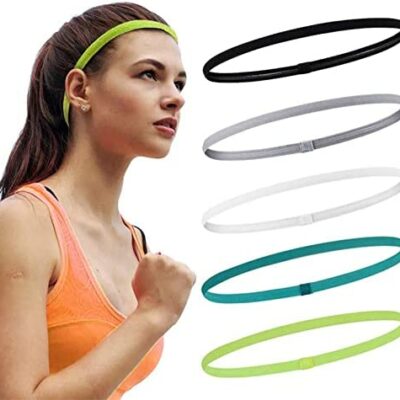 Bandeau de sport Orakin [5 Pièces]Bandeau élastique pour femmes et hommes, bandeau épais en silicone antidérapant (couleurs mélangées)