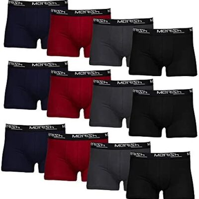 Merish Boxer pour homme Lot de 12 boxers vintage en coton et élasthanne de couleur classique Modèle 213+218