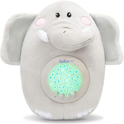 Capteur de veilleuse pour bébé activé par Cry Kids Dodo doux éléphant – Cadeau pour bébé en peluche berceuse – Bruit blanc Musique lumière – Jouets pour enfants – Unique pour la naissance filles et garçons – Aide au sommeil