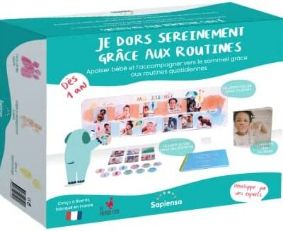 Coffret Fabriqué en France - J'ai dormi paisiblement grâce à Routine (Cadeau Naissance Bébé Jeu éducatif Créatif Développement Bébé Sommeil Nuit Sommeil)