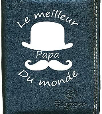 Petit Portefeuille Homme Noir, Porte Monnaie, Cartes, Documents Papa Fête des Pères