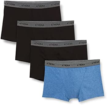 ATHENA Boxer en coton basique promotionnel pour homme, multicolore (noir/noir/noir/noir/bleu/noir/poilu/noir 9050), 3XL EU