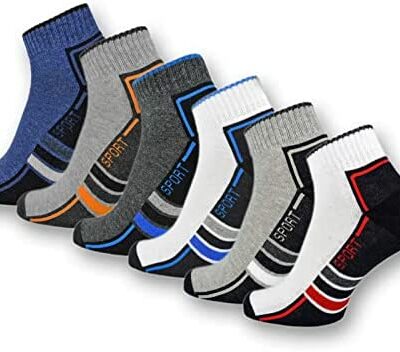 sockenkauf24 lot de 6 paires ou 12 paires de chaussettes de sport basses pour homme et femme semelles en coton éponge