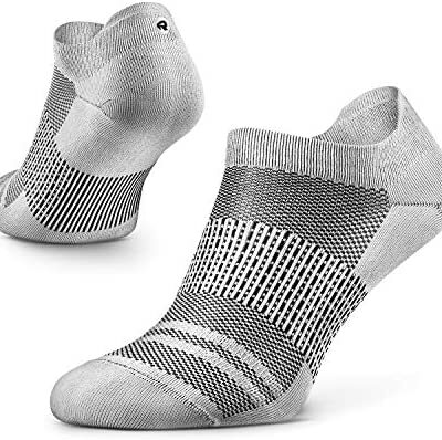 ROCKAY Ultralight Agile Chaussettes de course pour homme et femme, fines, coupe cheville, soutien de la voûte plantaire, 100 % recyclées, anti-odeur (1 paire)