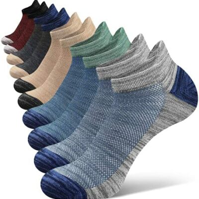 Closemate 5 paires de chaussettes de sport pour homme et femme antidérapantes renforcées respirantes confortables en coton pour le sport, le cyclisme, la randonnée, le travail