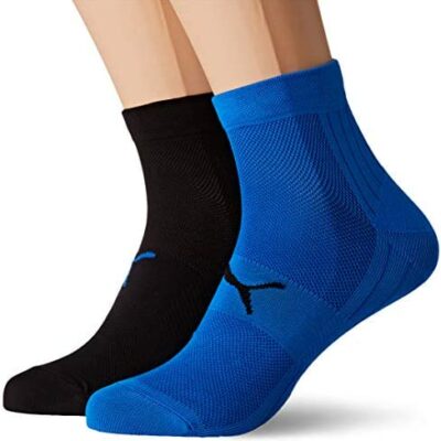 PUMA Performance Train Light Quarter 2P Chaussettes de sport pour homme Noir (Bleu/Noir 021) 43/46 (Lot de 2)